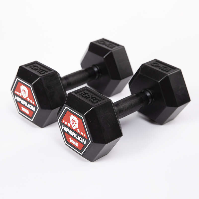 Rubber Coated Hex Dumbbell Hiperlion Fitness Gym Equipment Strength